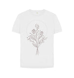 White Grey Tulips Relaxed Fit Tee