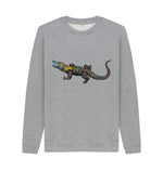 Light Heather Crocodile Crew Neck Jumper