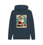 Navy Retro Cat Santa Hoodie