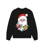 Black Printed Sweater Front