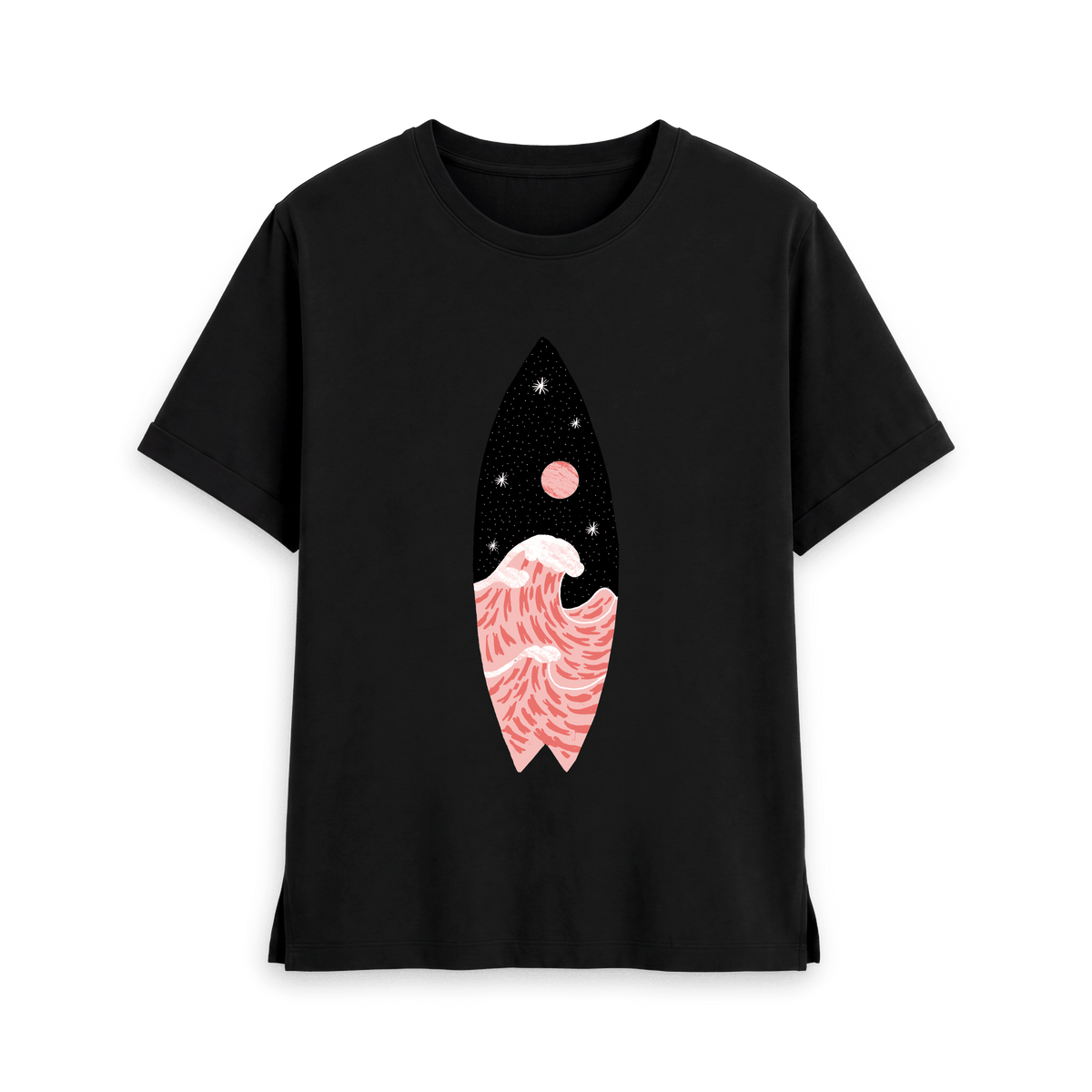 Black Printed T-shirt Front