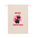 Natural 100% Recycled Cotton Meowy Christmas Presents Sack