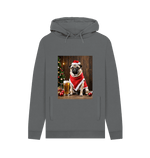 Slate Grey Christmas Pug Hoodie