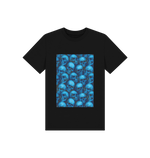 Blue Skulls Tee featuring stylish swagger design, perfect for fashion enthusiasts and trendsetters.