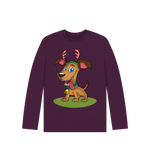 Purple Christmas Dog Long Sleeve Tee