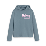 Stone Blue Printed Hoody Front