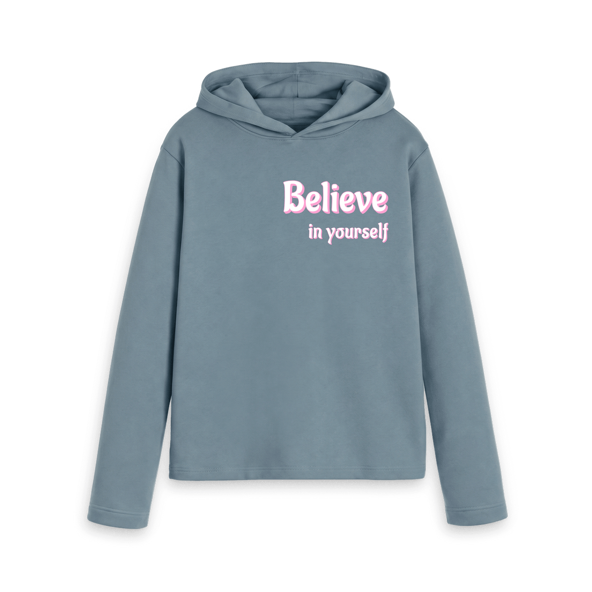 Stone Blue Printed Hoody Front