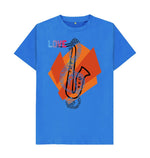 Bright Blue Love Your Sax Tee