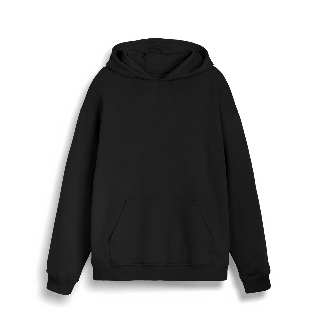 Black Plain Unisex Cooper Dry Hoodie Sweatshirt