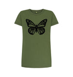 Khaki Black Butterfly Tee Dress