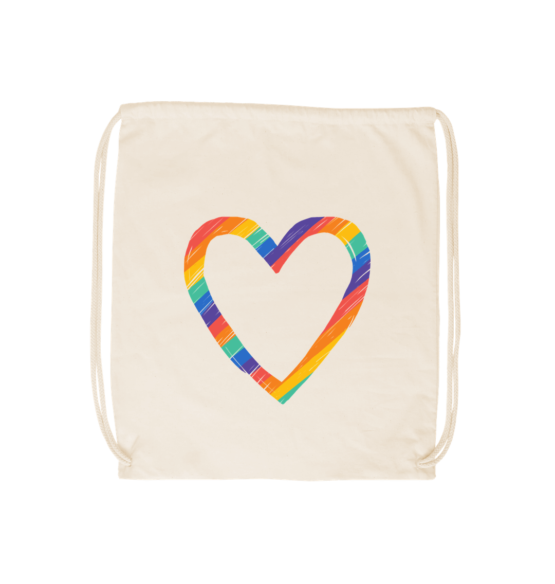 Natural Pride Heart Drawstring Bag