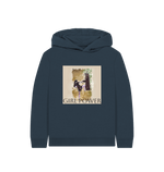 Navy Blue Printed Kids Hoodie Front