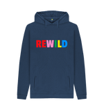 Navy Printed Hoody Front