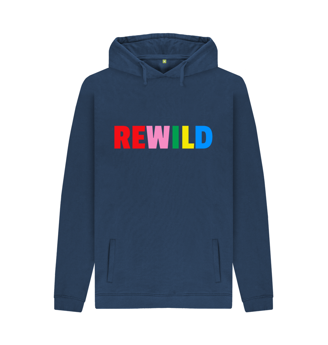 Navy Printed Hoody Front