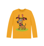 Mustard Christmas Dog Long Sleeve Tee