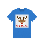 Bright Blue Reindeer Merry Christmas Tee