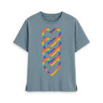 Stone Blue Printed T-shirt Front