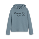 Stone Blue Printed Hoody Front