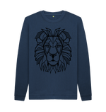 Navy Blue Printed Sweater Front