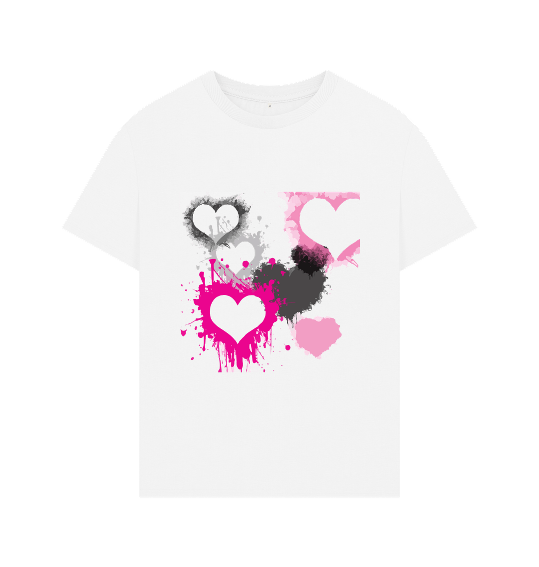 White Hearts Oversized Tee