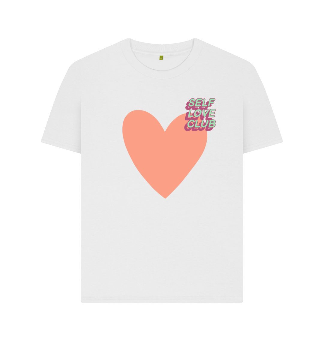 White Self Love Club Heart Tee