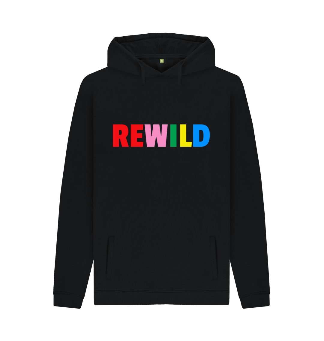 Black Printed Hoody Front