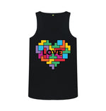 Black Tetris Love Heart Vest Top