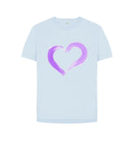 Sky Blue Love Heart Relaxed Fit Tee