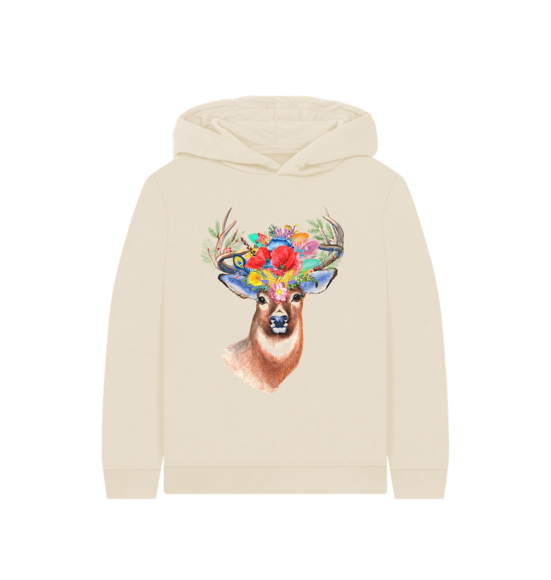 Oat Stag And Flowers Hoodie