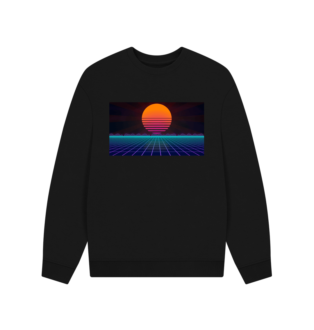 Black Oversized Sunset Sweatshirt