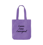 Violet I Overspent Twill Tote Bag