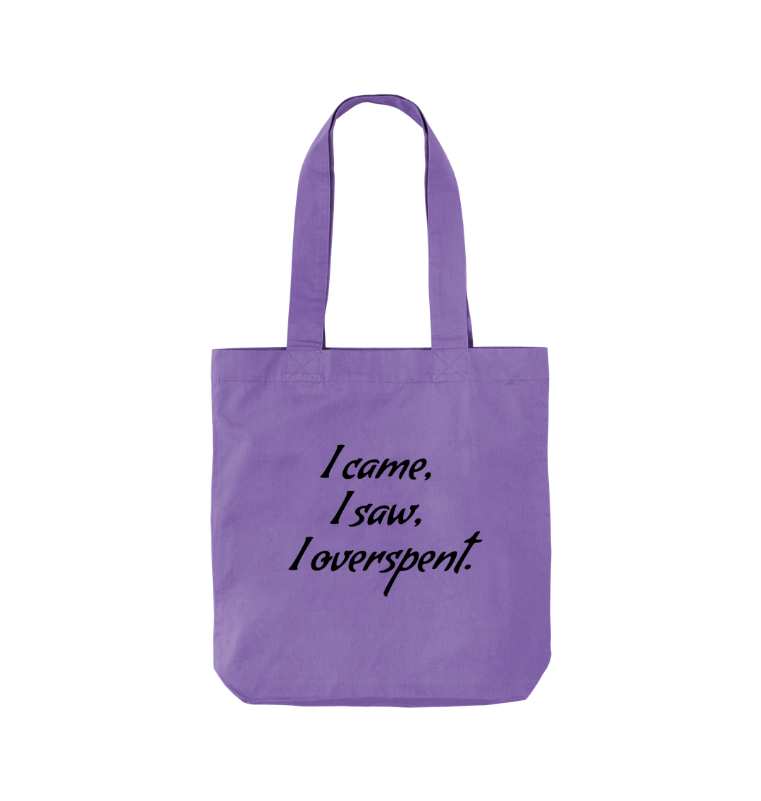 Violet I Overspent Twill Tote Bag