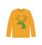 Mustard Christmas Baubles Reindeer Long Sleeves Tee