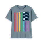 Stone Blue Printed T-shirt Front