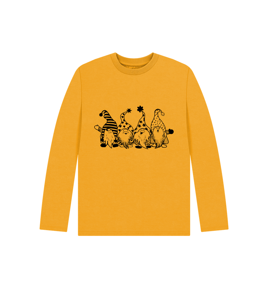 Mustard Christmas Gnome Long Sleeves Tee