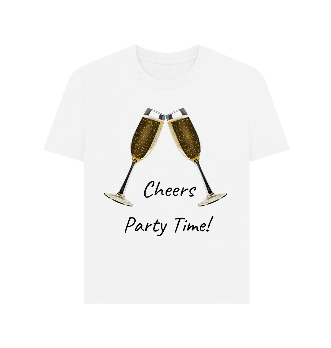 White Cheers Christmas Party Time Tee