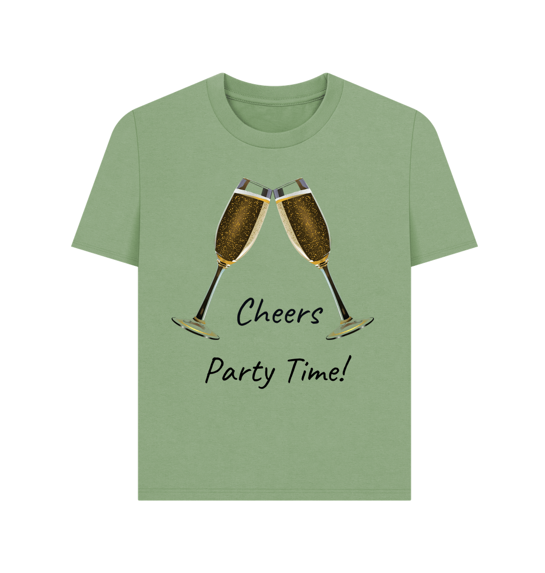 Sage Cheers Christmas Party Time Tee