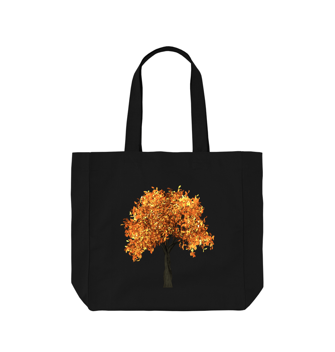 Black Autum Tree Shopper Tote