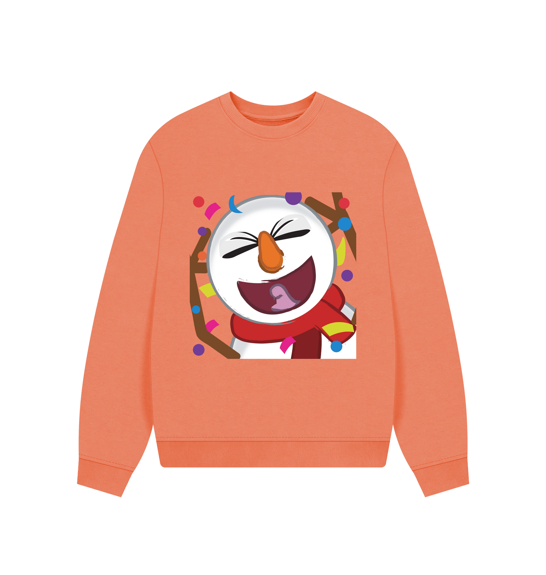 Apricot Printed Sweater Front