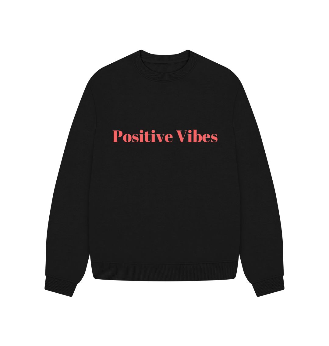 Black Positive Vibes Oversized Juimper