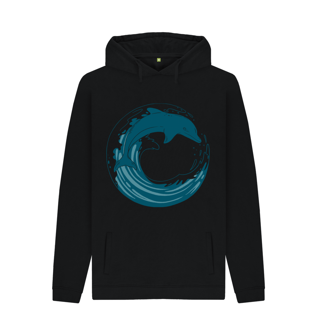 Black Printed Hoody Front