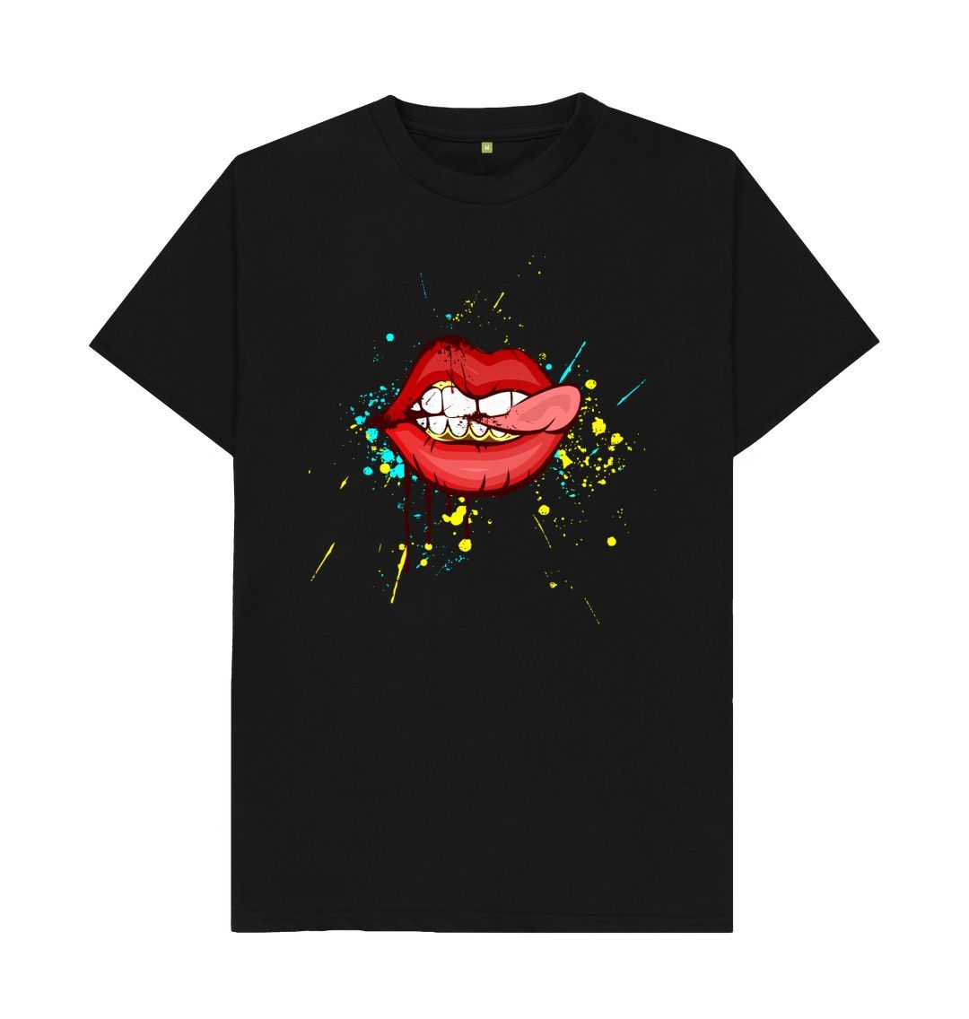 Black Red Cheeky Lips Tee