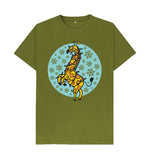 Moss Green Giraffe Christmas Tee