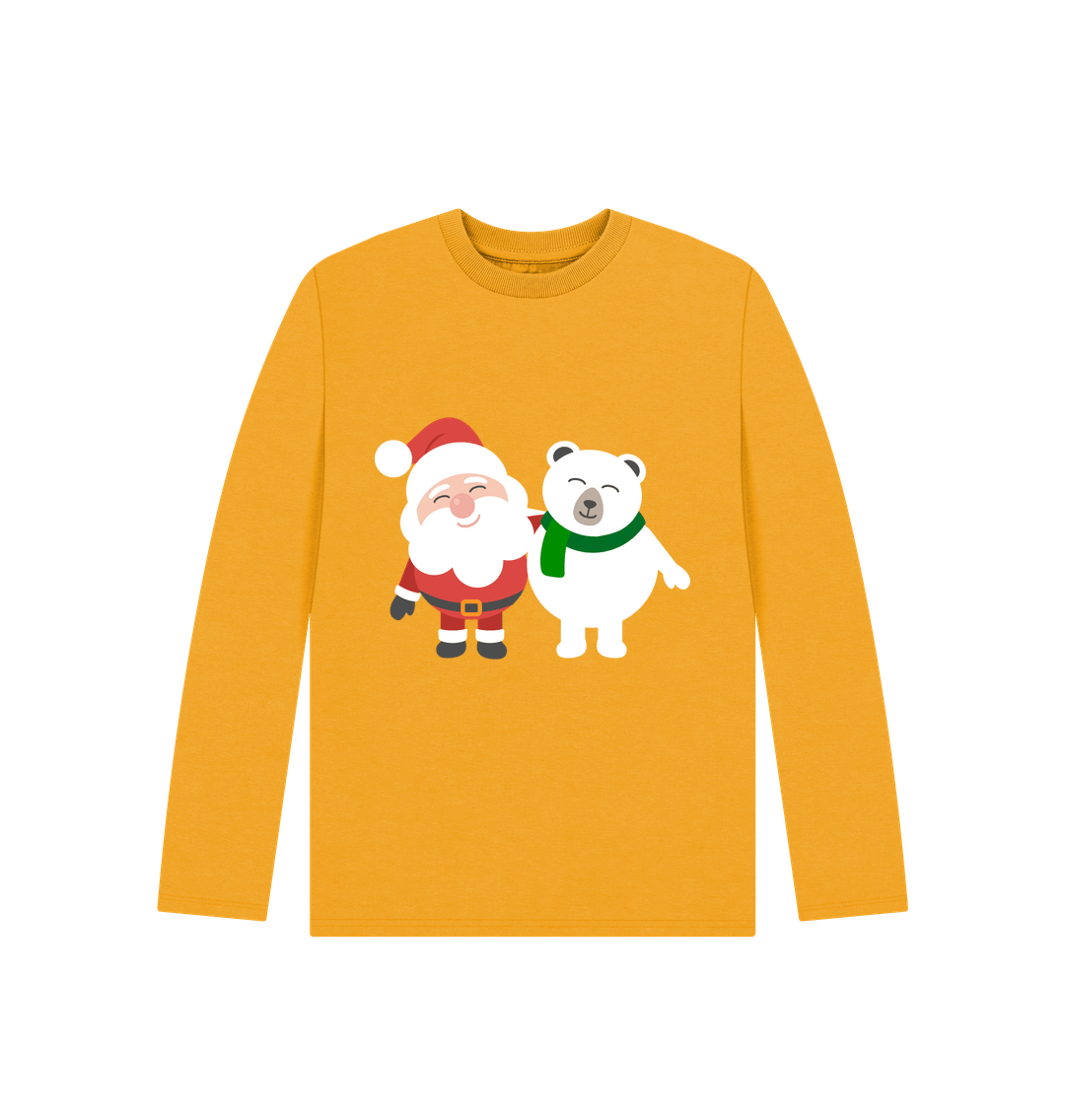 Mustard Santa And Polar Bear Long Sleeves Tee