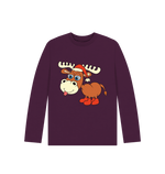 Purple Cheeky Christmas Reindeer Long Sleeves Tee