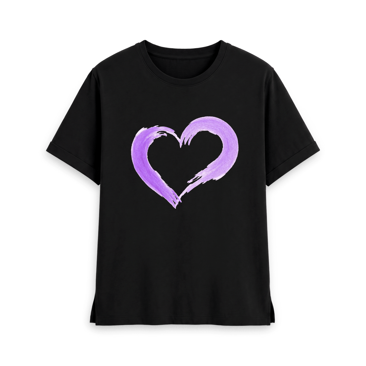 Black Printed T-shirt Front
