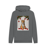 Slate Grey Christmas Tiger Hoodie