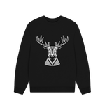 Black White Reindeer Oversized Jumper