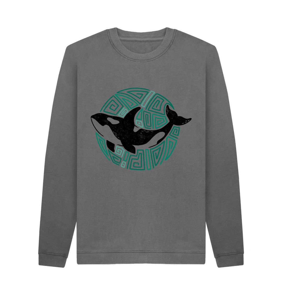 Slate Grey Save The Whales Crew Neck Jumper