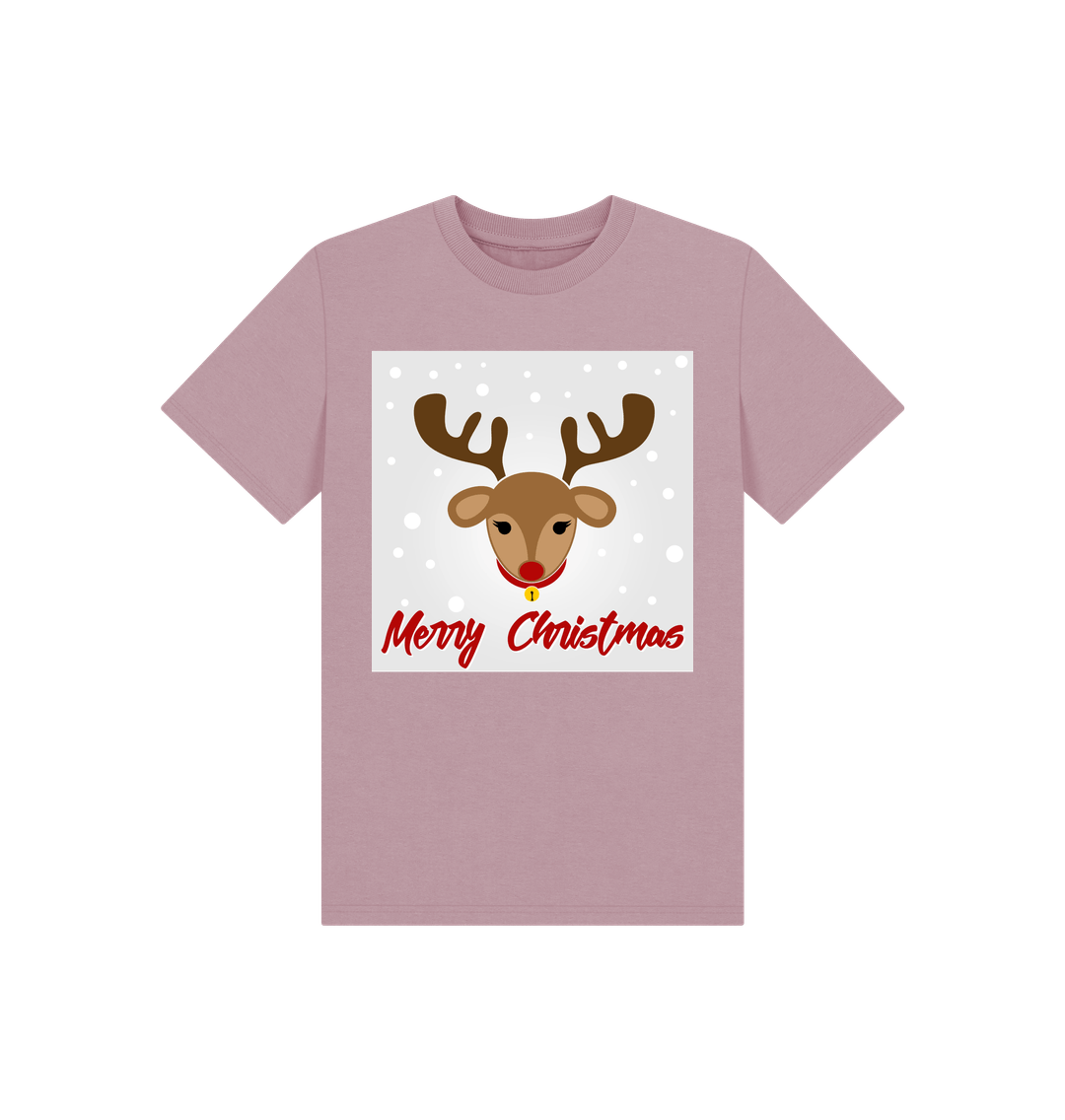 Mauve Reindeer Merry Christmas Tee